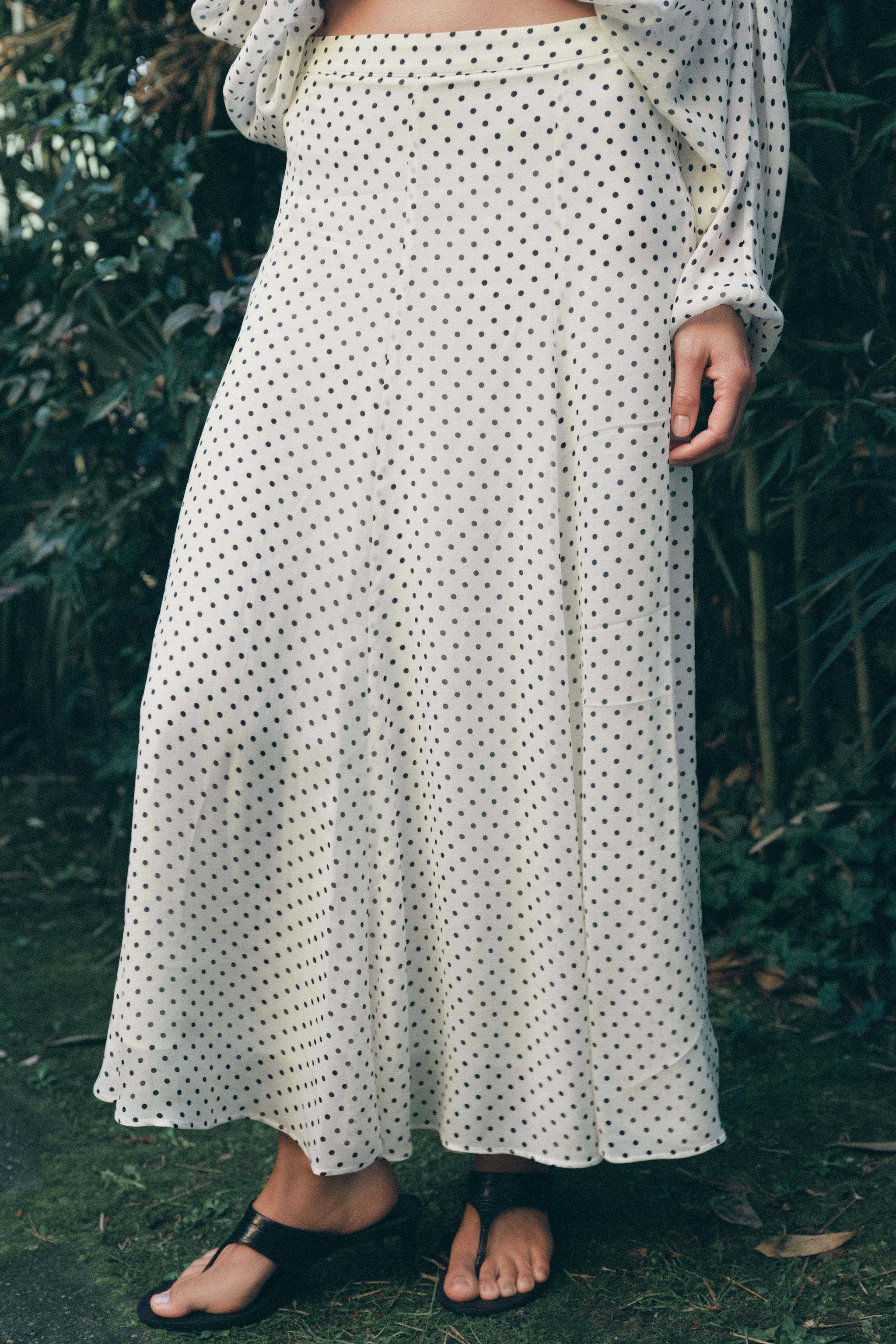 ZW COLLECTION POLKA DOT MIDI SKIRT